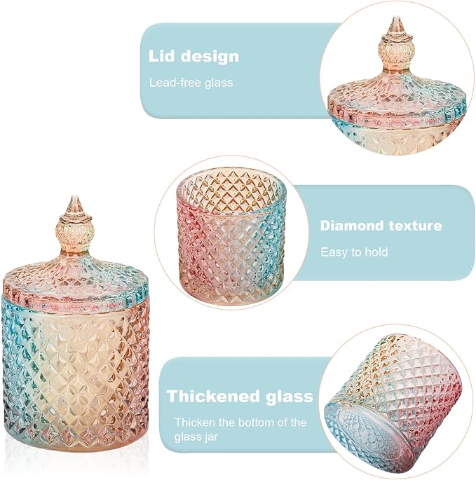 2 Pack Qtip Holder Glass Bathroom Accessories Vanity Organizers and Makeup - Image 5