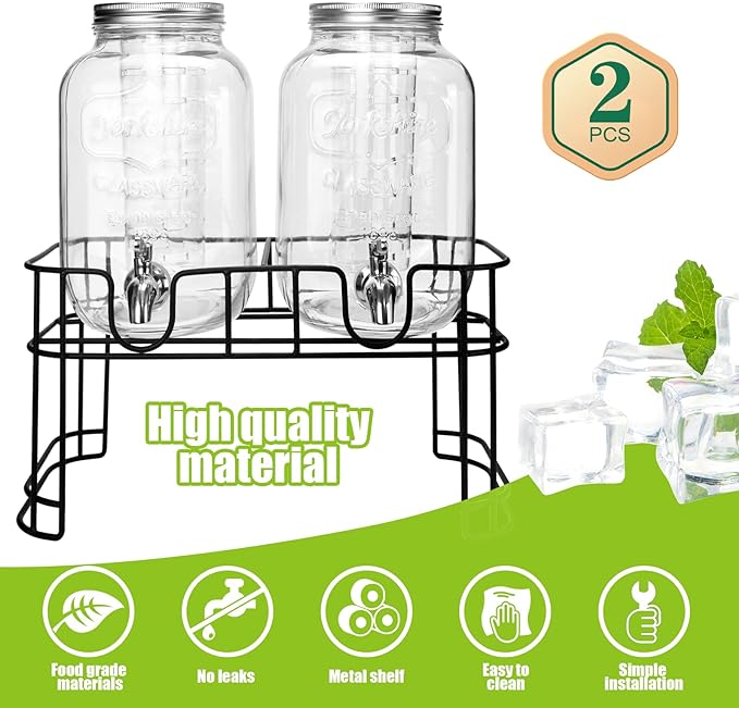 1 Gallon Glass Drink Dispensers - Image 3