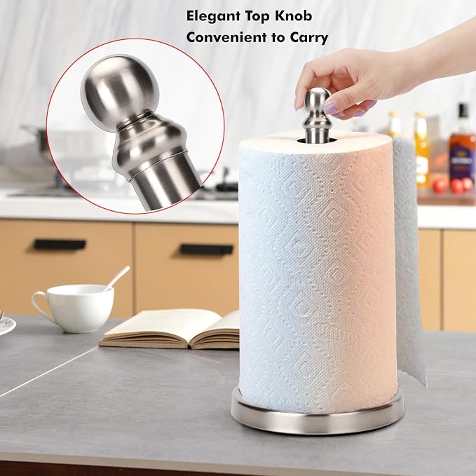 Paper Towel Holder Countertop, Standing Paper Towel Roll Holder - Image 2
