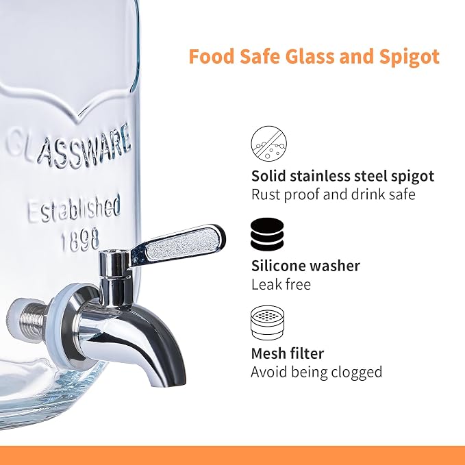 2 Pack1Gallon Glass Drink Dispenser - Image 4
