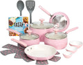Tasty Clean Ceramic Non-Stick Aluminum Cookware Set, Tempered Glass Lid by Tasty