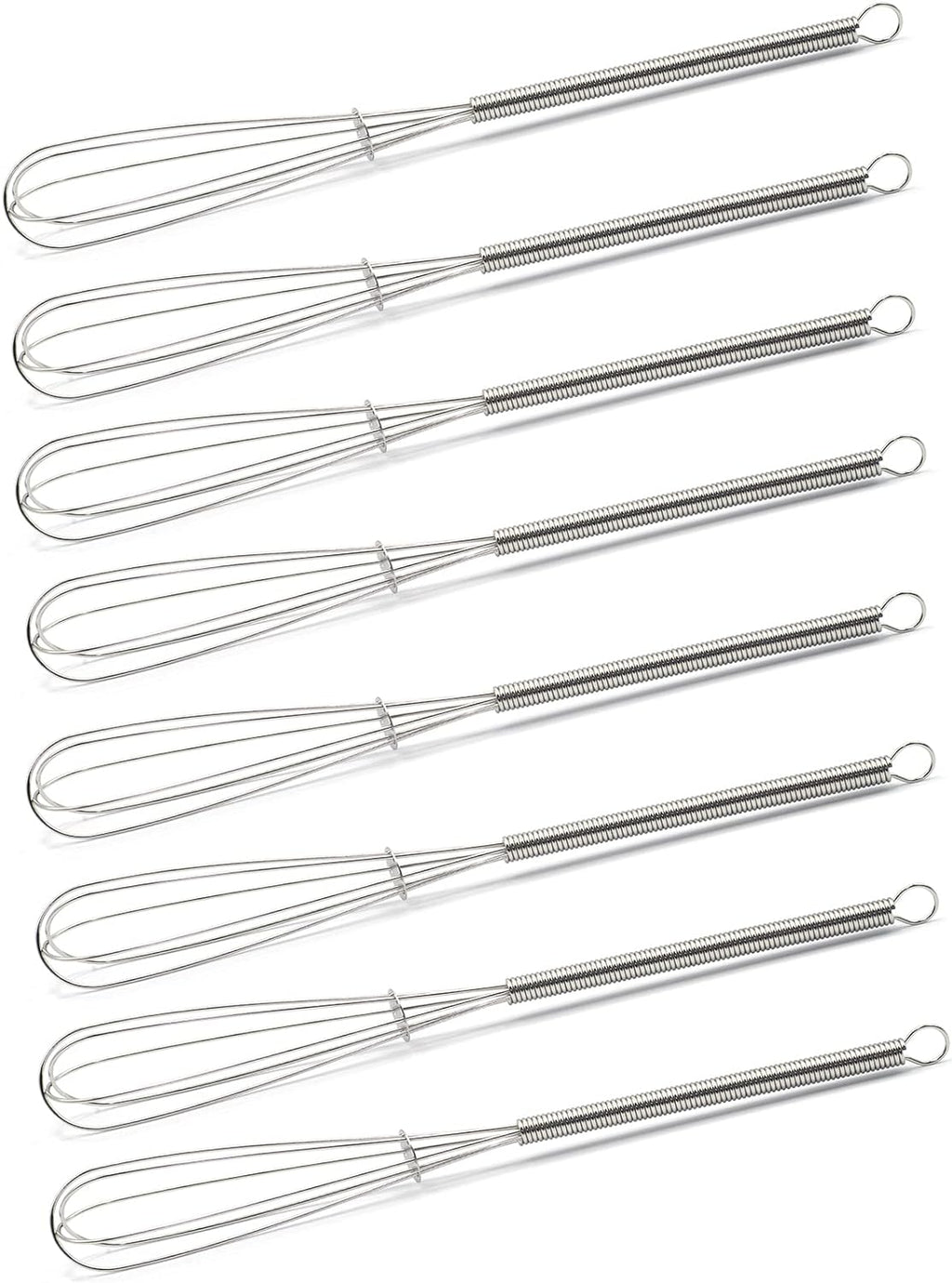 Mini Whisks 7 inch 8Pcs Stainless Whisk, Hand Egg Mixer for Flour Cake