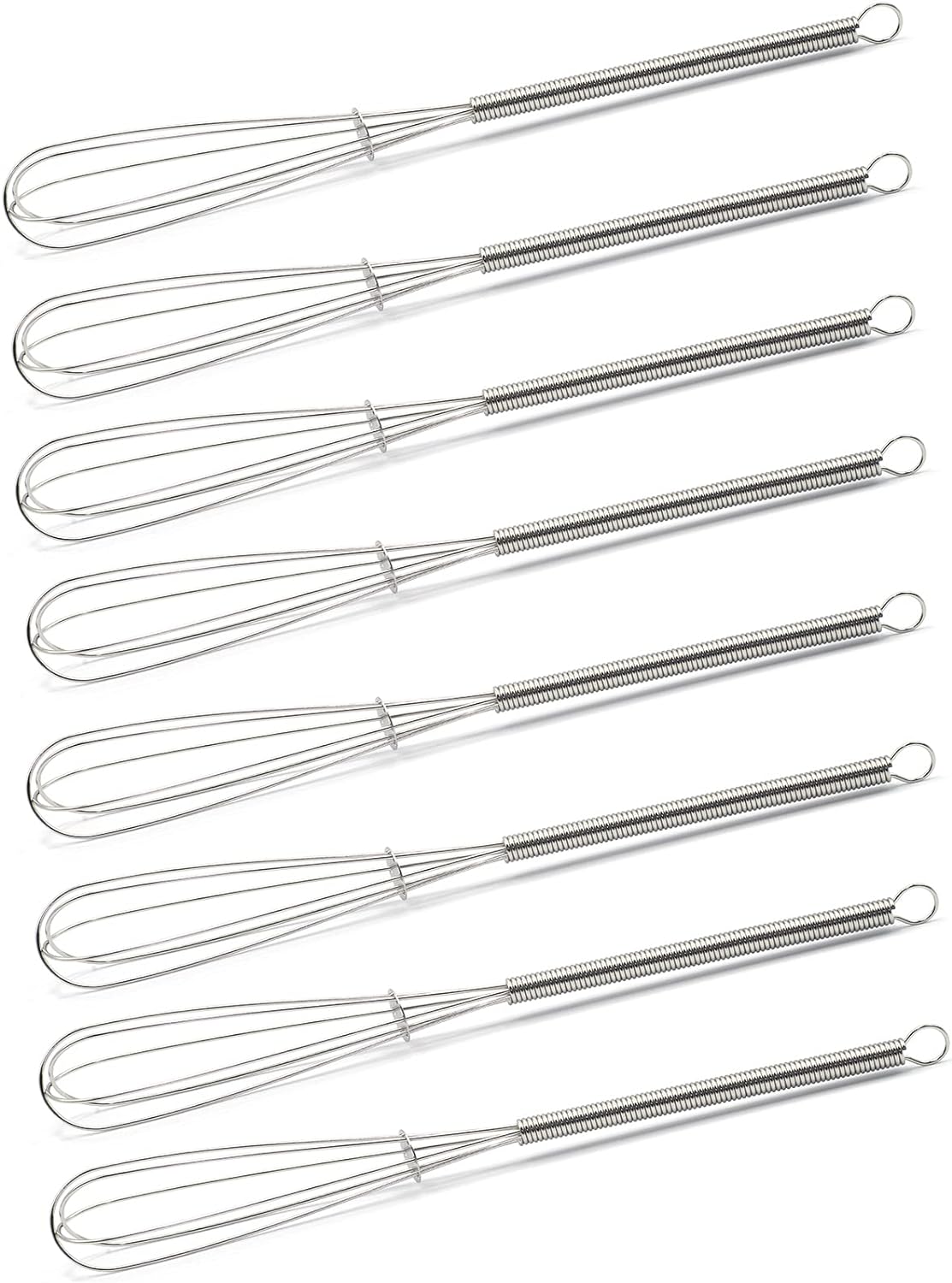 Mini Whisks 7 inch 8Pcs Stainless Whisk, Hand Egg Mixer for Flour Cake