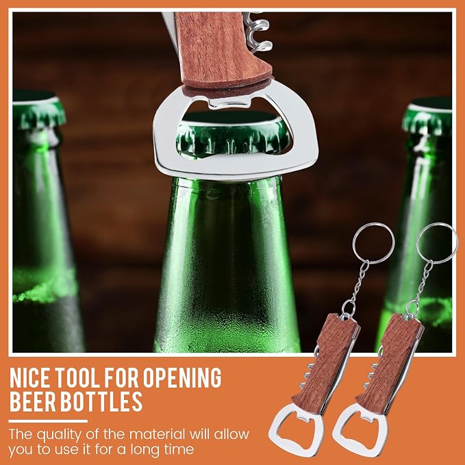 Ziliny 24 Pcs Bottle Opener Keychain Bulk Wine Bottle Beer Opener Keychain - Image 5
