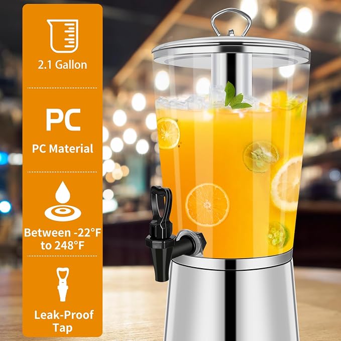 FULIYE Beverage Dispenser with Stand, Drink Dispensers - Image 2