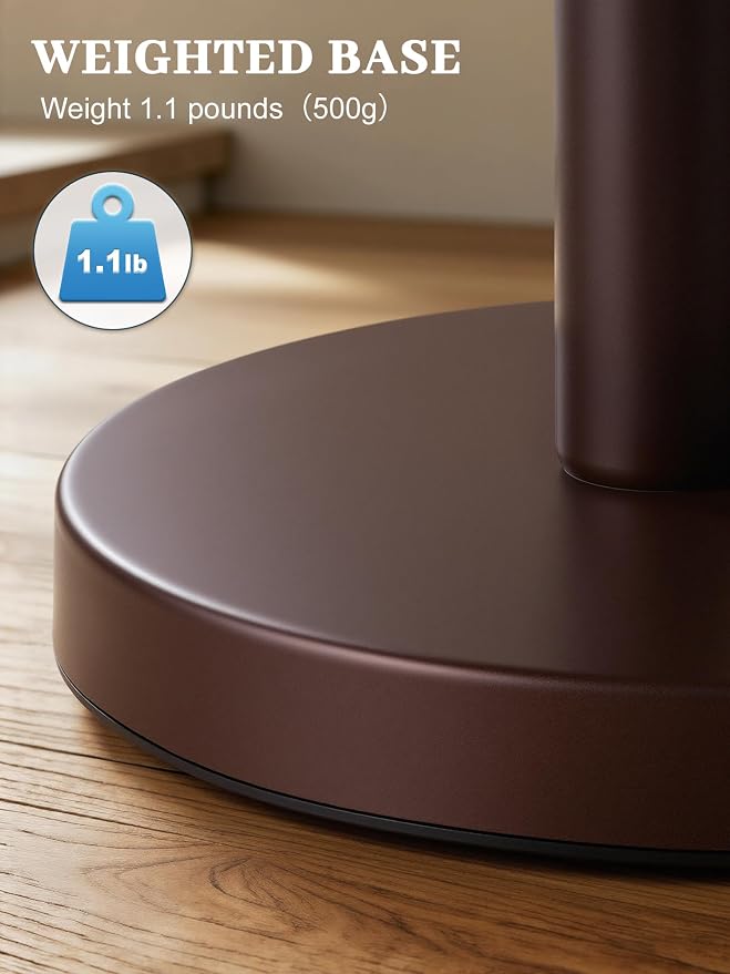 SMARTAKE Paper Towel Holder, Paper Towel Dispenser Standing Weighted Base Non - Image 4