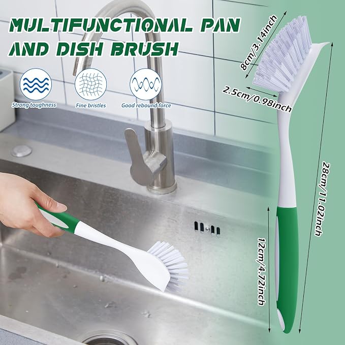 Hsei 20 Pcs Green Kitchen Scrub Dish Brush Bulk - Image 2