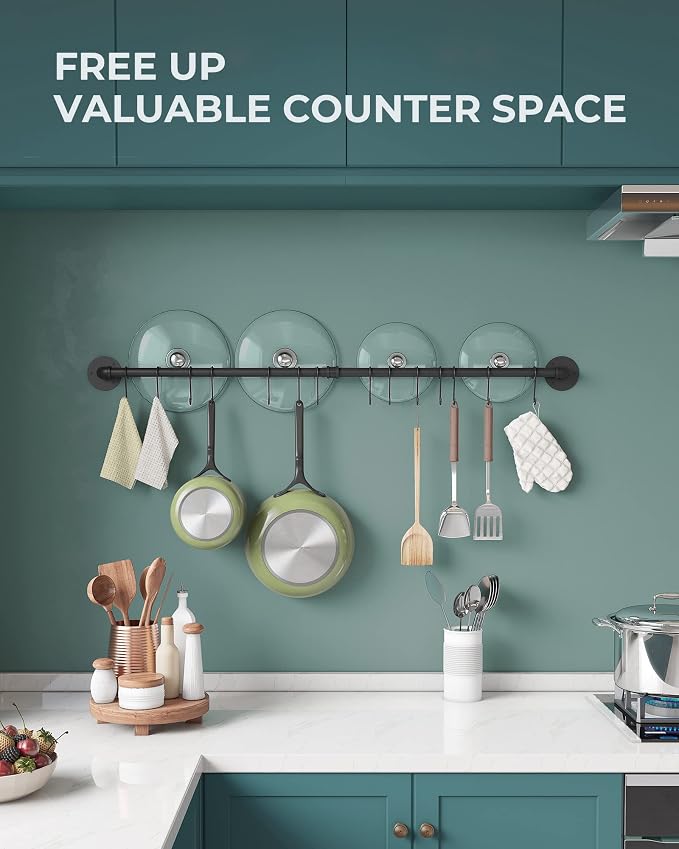 OROPY 38 inch Pot Bar Rack Wall Mounted Detachable Pans Hanging Rail Kitchen - Image 3