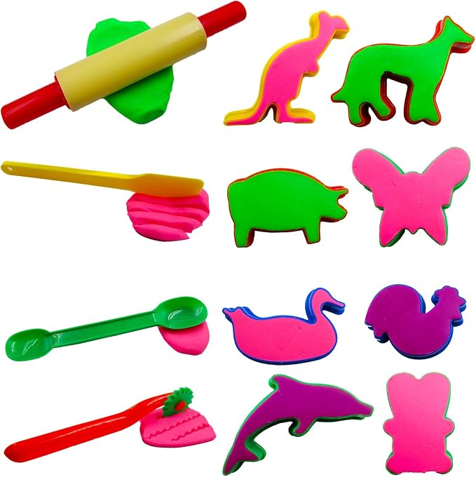 FRIMOONY Plastic Dough Tools, Various Animal Molds, Rolling Pins, - Image 5