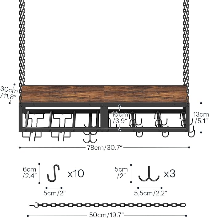 HOOBRO Hanging Pot Rack, Space-Saving Pot Hanger - Image 3