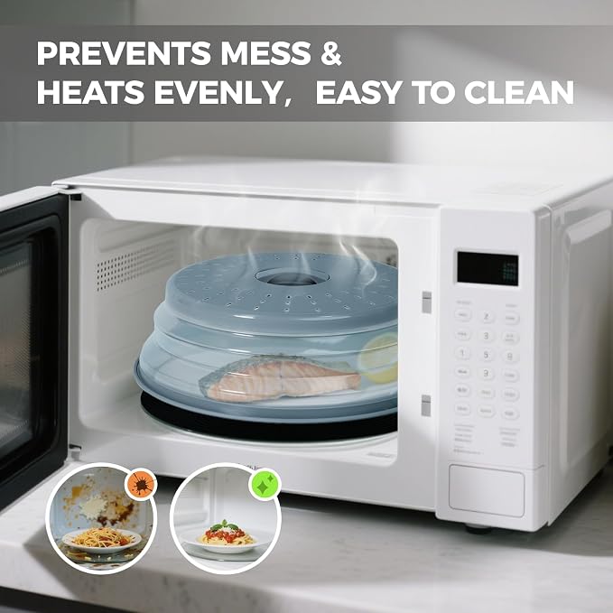 12" Large Microwave Splatter Cover & Silicone Mat, Foldable Food Cover and - Image 3