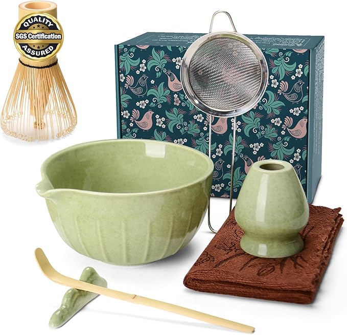 Matcha Whisk Set Ceramic Bowl Kit by MONOJOYGiveYouAEasierLife
