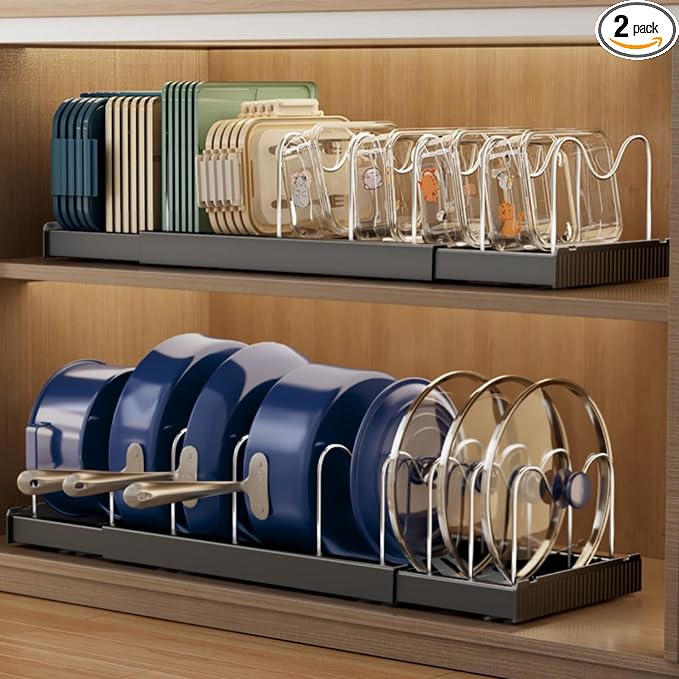 Magheo 2 Pack Expandable Food Storage Container Lid Organizers by COMFORTYOURHOME
