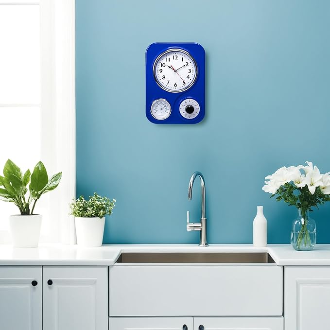 Lily's Home - 9.5 Inch x 12.5 Inch- Retro Kitchen Wall Clock, Vintage Wall Clock - Image 6