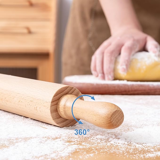 AISOSO Rolling Pins for Baking, 15.75 Inches Wooden Rolling Pin - Image 5