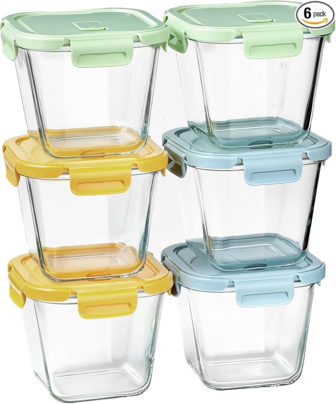 Glass Soup Containers with Lids 32oz by Susukkie