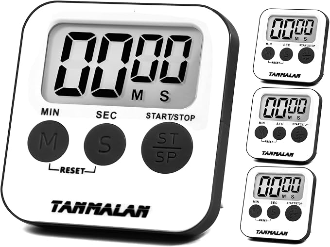 Tanmalan Kitchen Timer for Cooking Loud Alarm, Large Display, Auto Memory Loud by Tanmalan