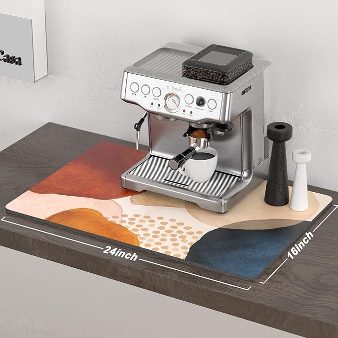Rnivvi Coffee Mat, Hide Stain Rubber Backed Absorbent Dish Drying Pad - Image 2