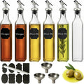 WERTIOO 6 PACK Glass Olive Oil Dispenser Bottle, 17 OZ/500ml Oil Dispenser by WERTIOO