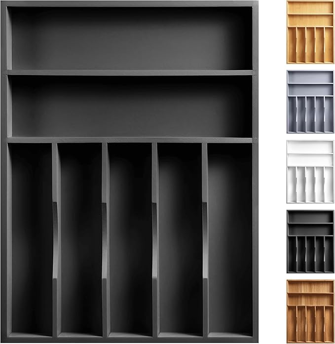 Kitchen Bamboo Silverware Organizer, Kitchen Drawer Organizer by oridom