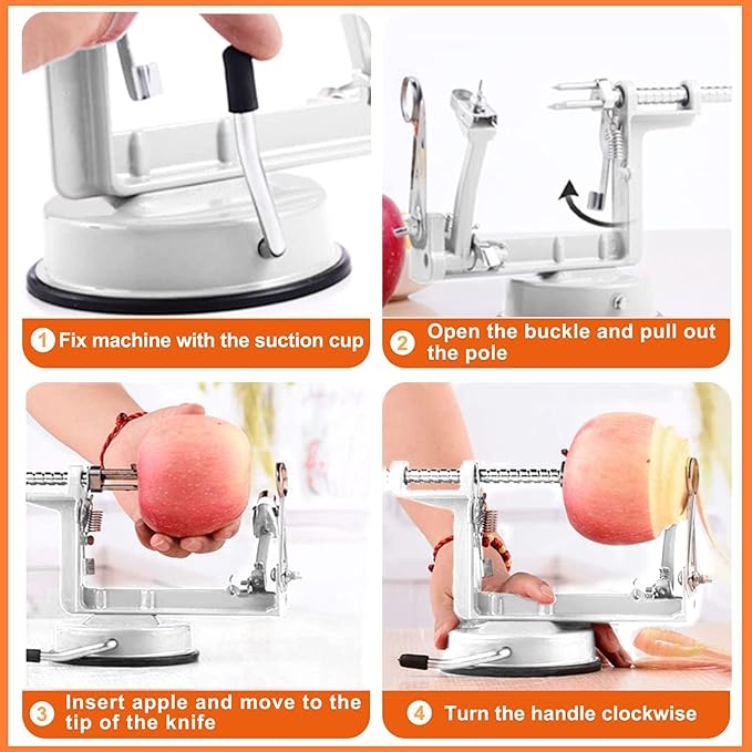 Apple Peeler Corer, 5 In 1 Apple Peeler Slicer Corer - Image 5