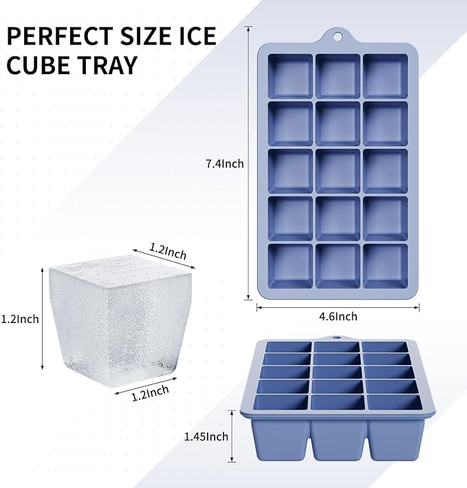 Silicone Ice Cube Tray 3 Pack, HANCELANT Ice Cube Mold, Ice Trays - Image 4