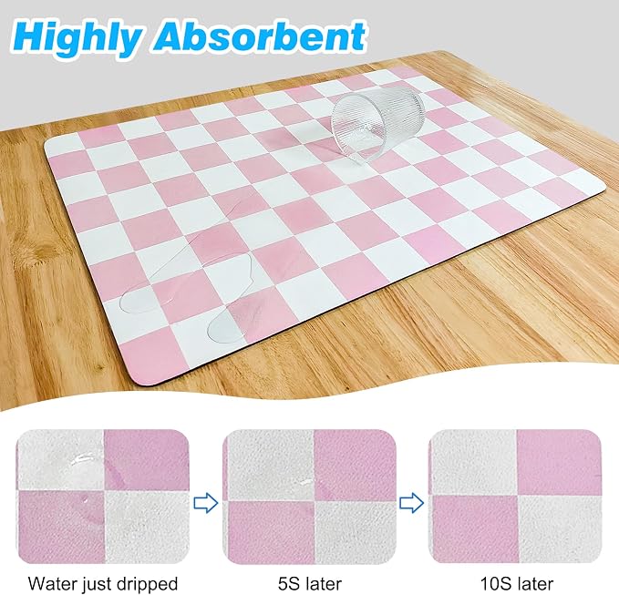 CooRug Checkered Dish Drying Mat - Image 4