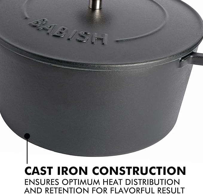 Babish 6-Quart Round Enameled Cast Iron Dutch Oven - Image 3