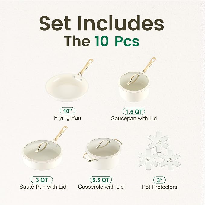 Chef Power Ceramic Cookware Sets, Cookware Set - Image 2