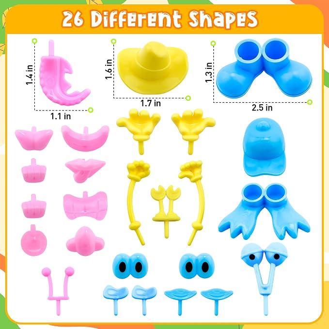 Dough Play Tools for Kids, Rolling Pins, Safety Scissors, Plastic Knife - Image 2