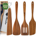 Wooden Spatula for Cooking – Premium Acacia Wooden Cooking Utensils Set of 4 by Plant%C3%A9a