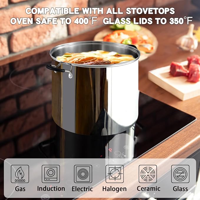 Cook N Home Stockpot Sauce Pot Casserole Pan Saucier Induction Pot - Image 4