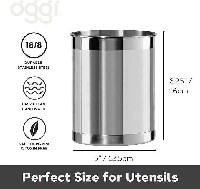 Oggi Stainless Steel Utensil Holder - Image 4