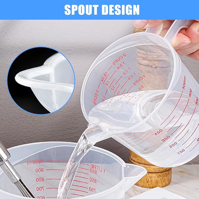 DTDNZKN 2 Pack Measuring Cup Set, Includes 250Ml, and 500Ml Plastic Liquid - Image 5