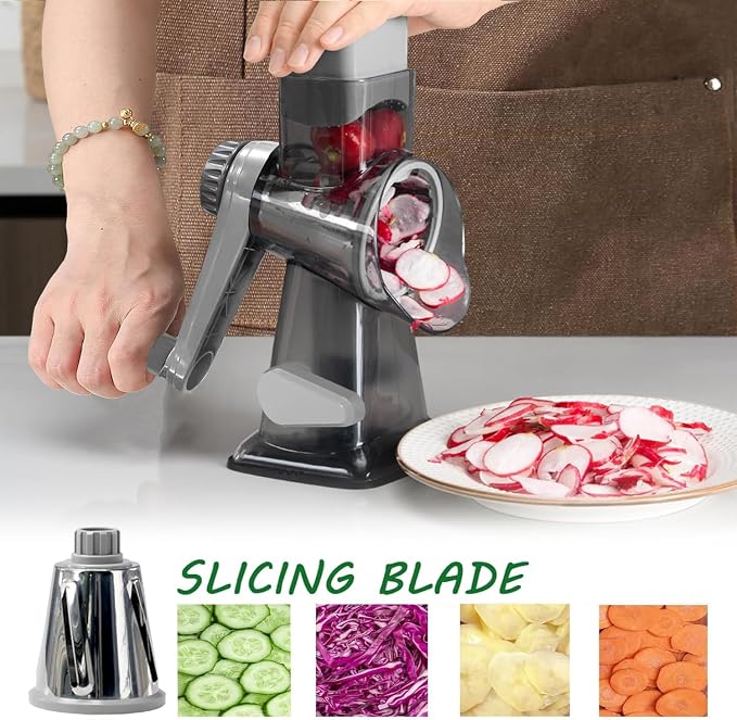 Dachenus Cheese Grater Rotary Cheese Grater, Versatile Cheese Shredder - Image 2