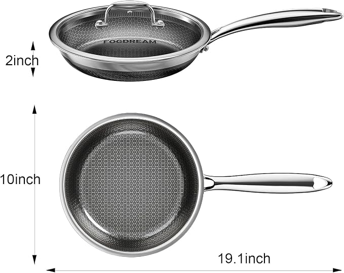 FogDream 10" 11" Stainless Steel Frying Pan - Image 2