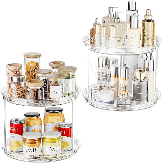 LAMU 2 Tier Lazy Susan Turntable Organizer by YourHome-OrganizationHelper