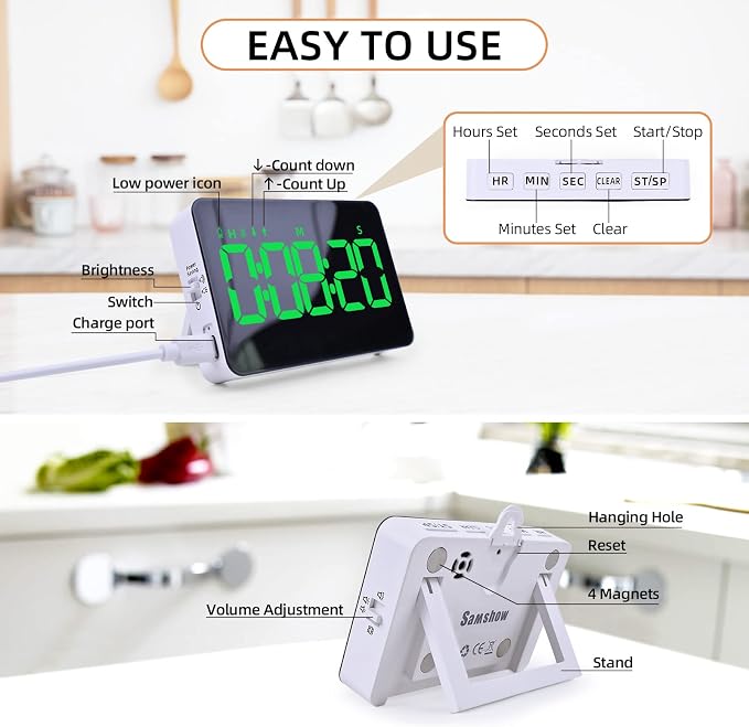 Rechargeable Digital Kitchen Timer - Image 6