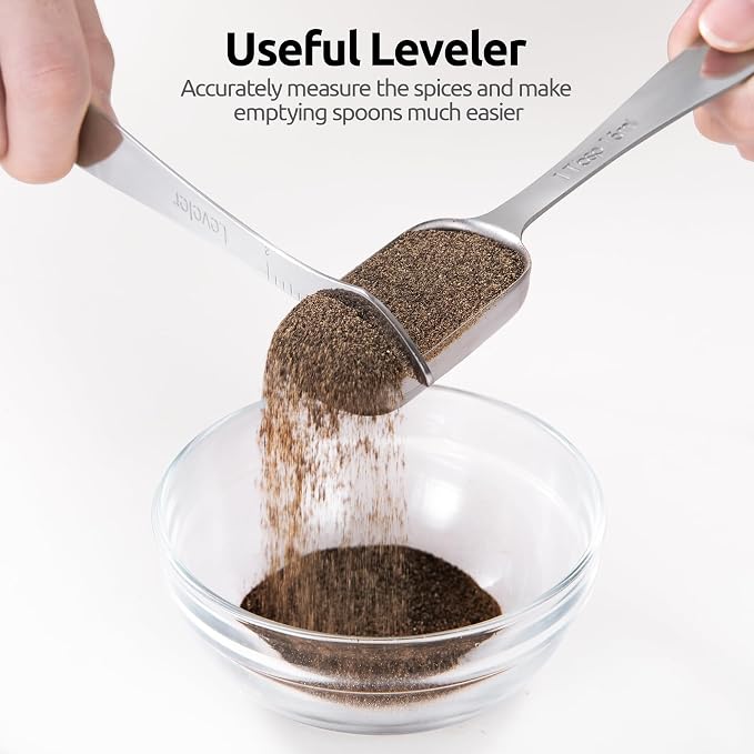 U-Taste Narrow Square Measuring Spoons: 18/8 Stainless Steel Kitchen Measure - Image 9
