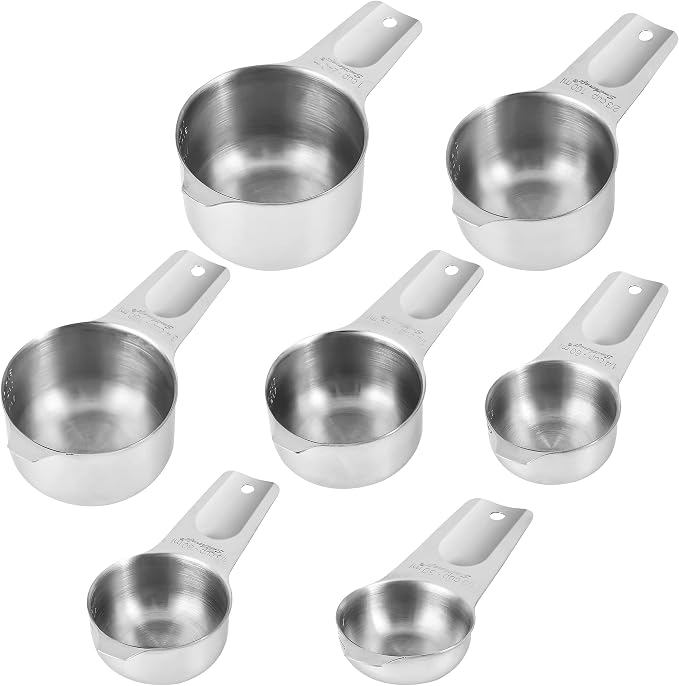 Measuring Cups Set, Stainless Steel Measuring Cup Set 7, 18/8 Stainless Steel - Image 2