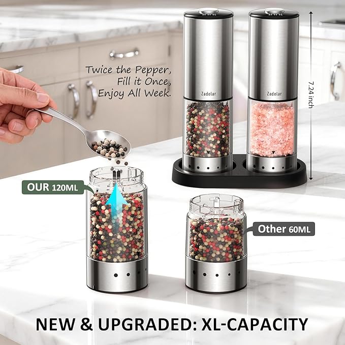 Rechargeable Electric salt and pepper grinder set - Image 5