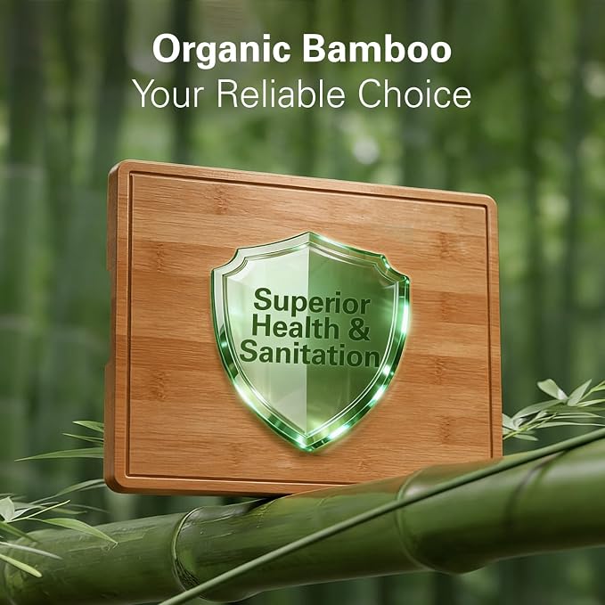 Zarler Bamboo Cutting Boards for Kitchen, 15.5x10.5 Durable Wood Cutting Board - Image 3