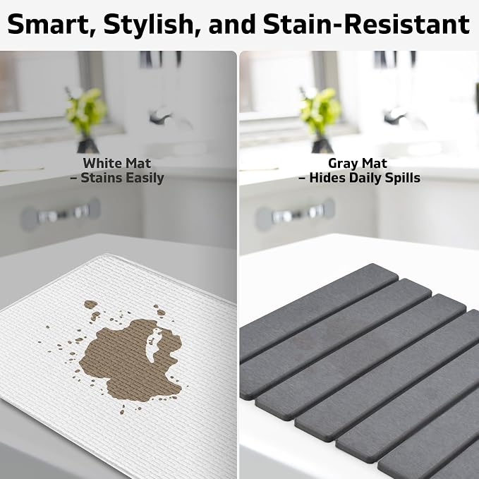 Large Stone Dish Drying Mats for Kitchen Counter, Drying Collapsible Dish - Image 5