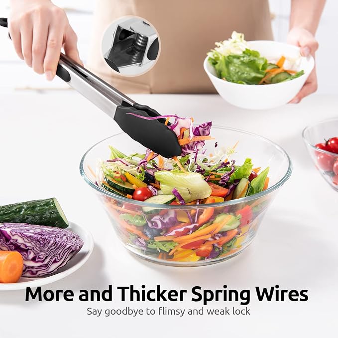 600ºF Heat Resistant Kitchen Tongs: U-Taste 12 inch Large Silicone Cooking Tong - Image 8