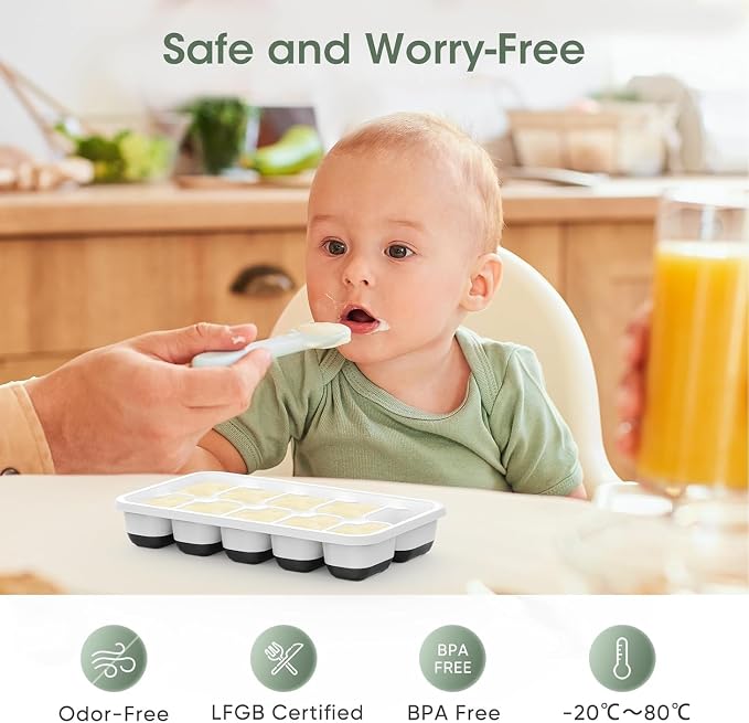DOQAUS Ice Cube Tray with Lid and Bin - Image 3