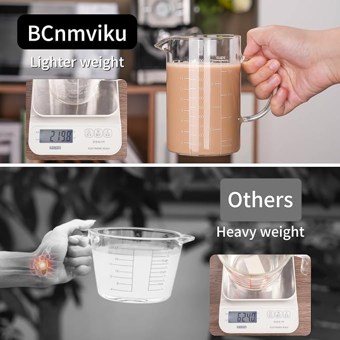 BCnmviku 500ML 2 CUP Glass Measuring Cup - Image 3