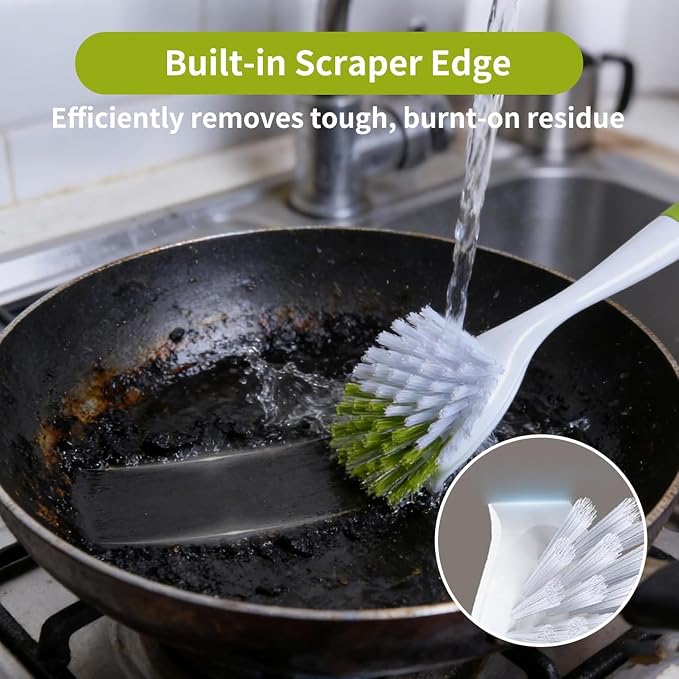 Dish Brush Scrub Brush with Handle - Image 4