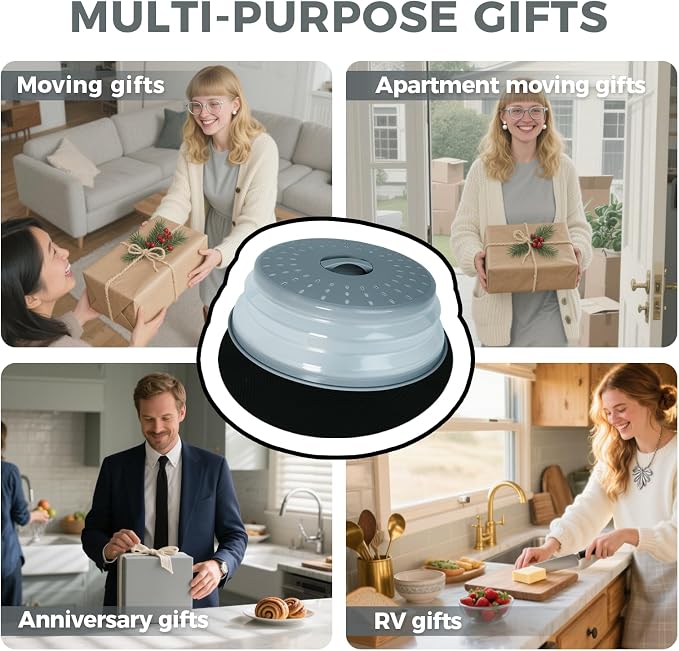 12" Large Microwave Splatter Cover & Silicone Mat, Foldable Food Cover and - Image 7