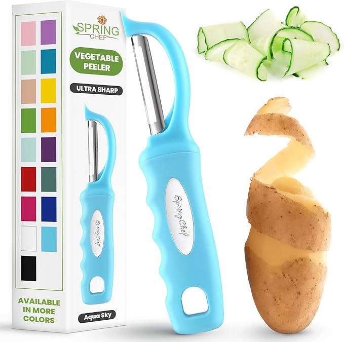 Spring Chef Premium Swivel Vegetable Peeler, Soft Grip Handle and Ultra Sharp by SpringChef