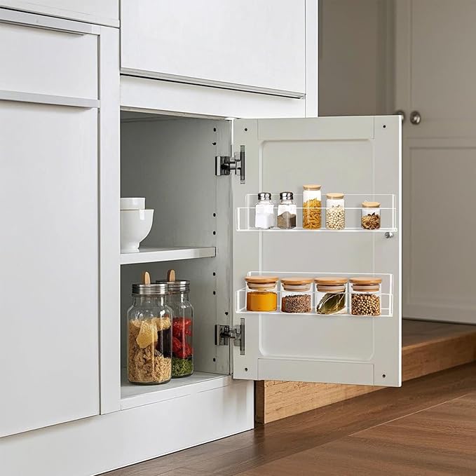 Acrylic Spice Rack Wall Mount-12 Inch, 4 Pack Hanging Seasoning Rack Organizer - Image 5